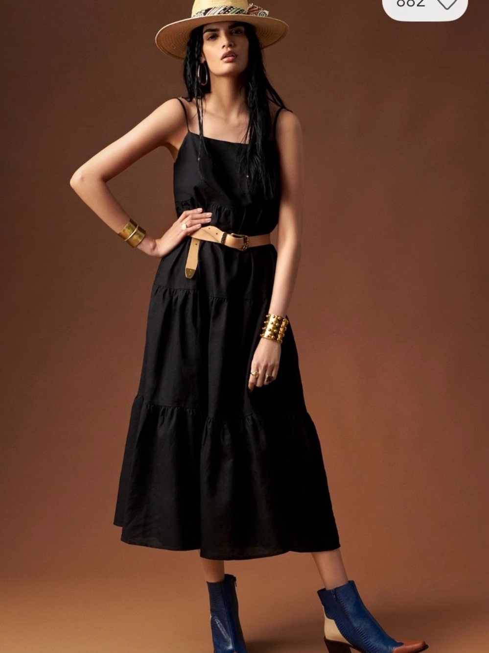 Anthropologie Isabella Black Tiered Maxi Dress - Picture 5 of 5